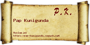 Pap Kunigunda névjegykártya
